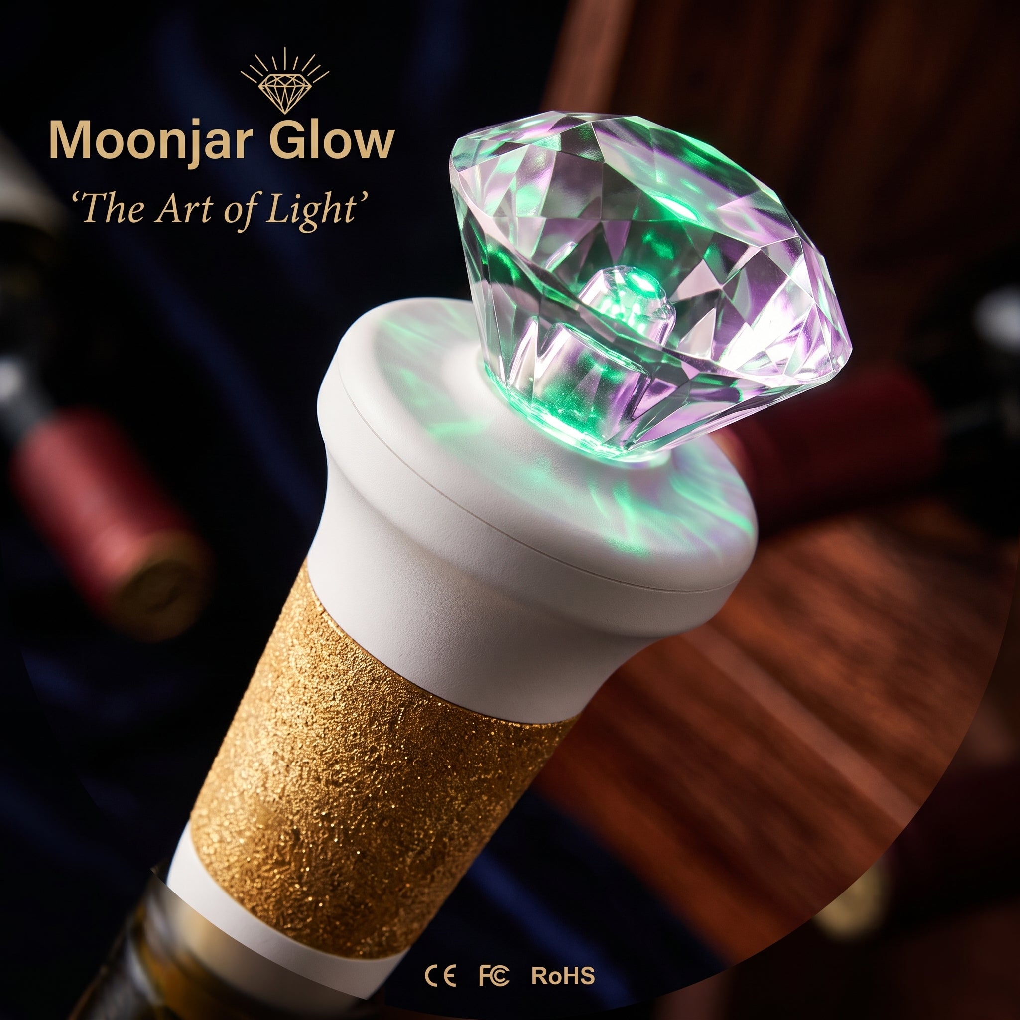 Diamond Crown Bottle Light Cork — 2-Pack Gift Set